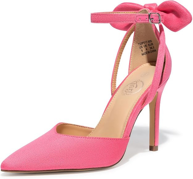 Trary Heels for Women Closed Pointed Toe Heels Women's Pumps Stiletto High Heels with Bow Knot Co... | Amazon (US)