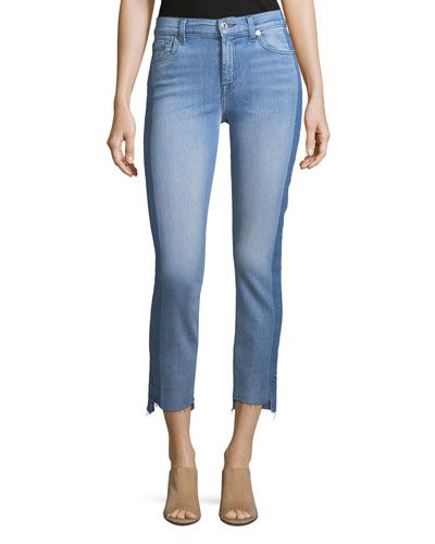 Roxanne Ankle Jeans With Side Shadow Seam in Bright Bristol | Neiman Marcus