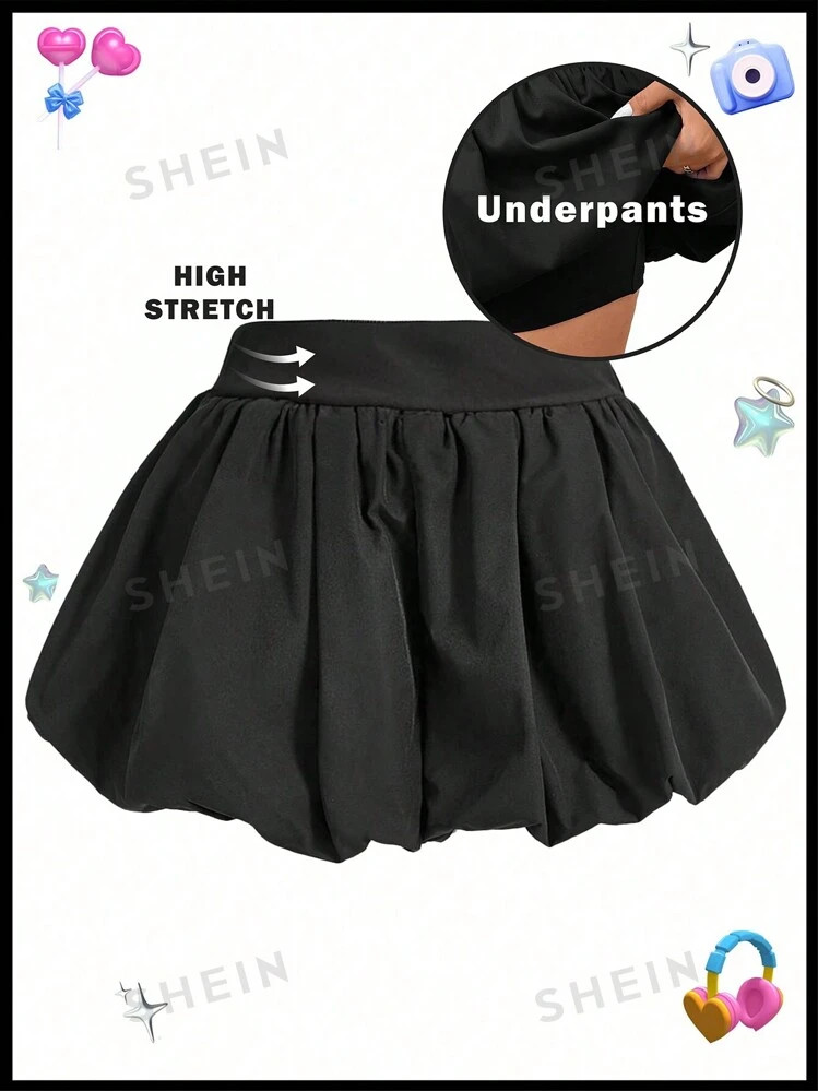 SHEIN CURVE+ Plus Size Women's Solid Color High Waist Short Bud Skirt | SHEIN USA | SHEIN