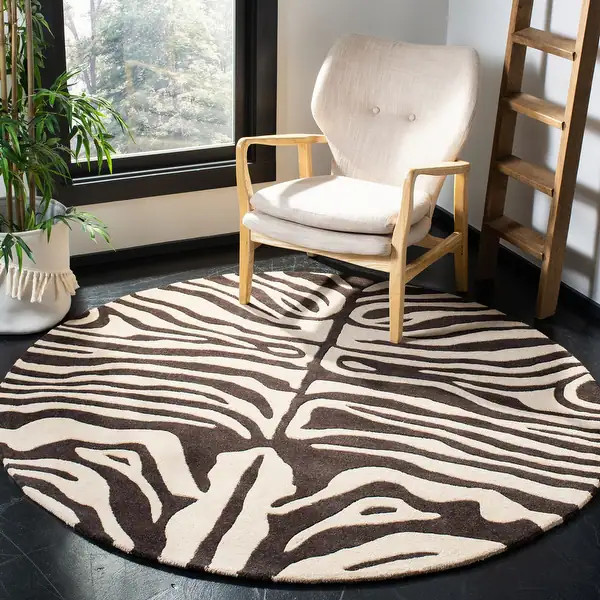 SAFAVIEH Handmade Soho Assiya Zebra Print N.Z. Wool Rug | Bed Bath & Beyond