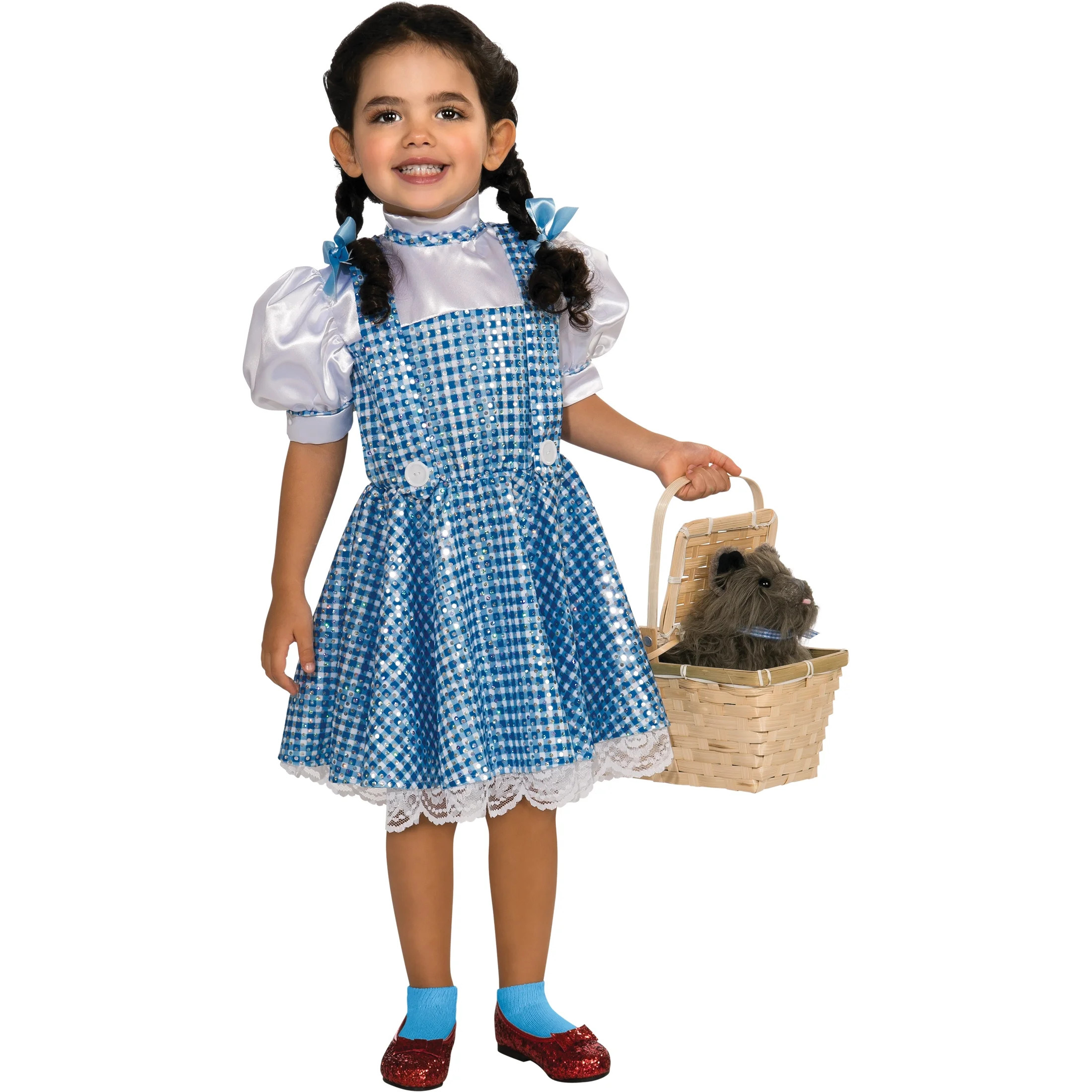 Toddler Officially Licensed Wizard of Oz Sequin Dorothy Halloween Costume 3T-4T, Blue and White -... | Walmart (US)