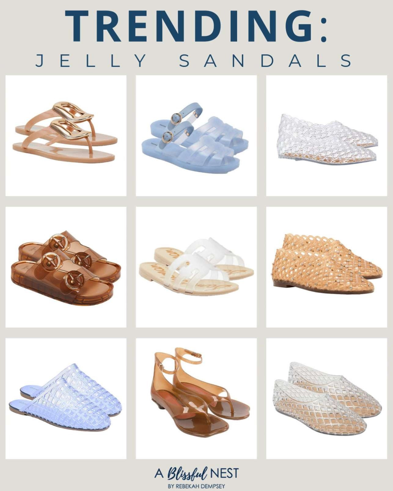 Cute, comfy, and totally on trend. Shop your jelly sandals here!
bay jelly slide sandal, jelly thong heeled sandals, Jameson flip flop, rhinestone caged round toe jelly flats, jelly mules, Gemma sandals, Yuri jelly flats, caged jelly sandals, blue Riley jelly sandals. 

 #LTKootd