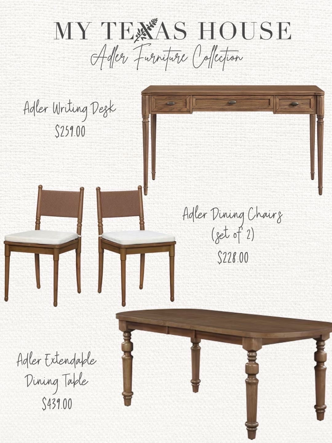 Our beautiful Adler furniture collection just launched!!