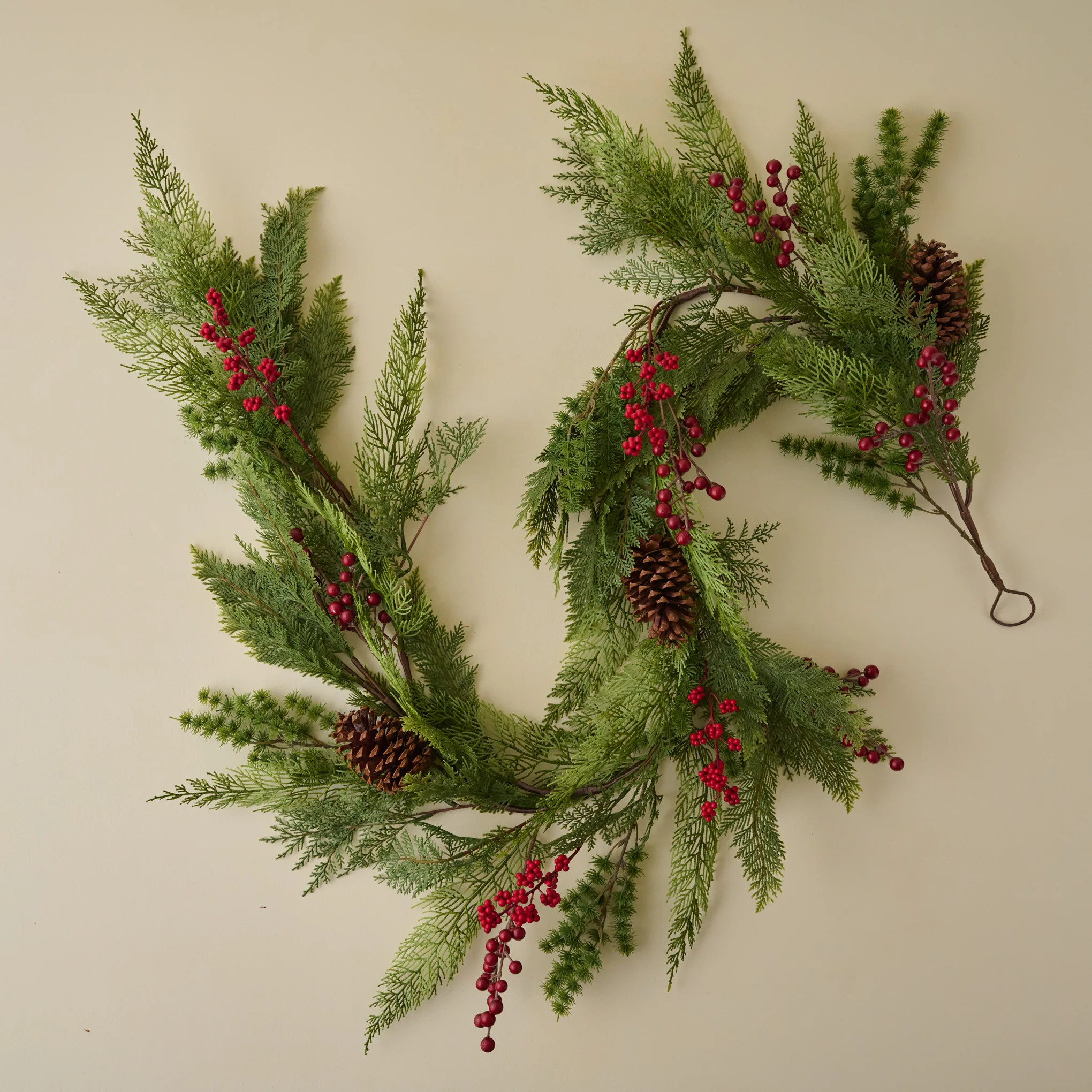 Real Touch Foraged Red Berry Pine Garland - 72" | Magnolia