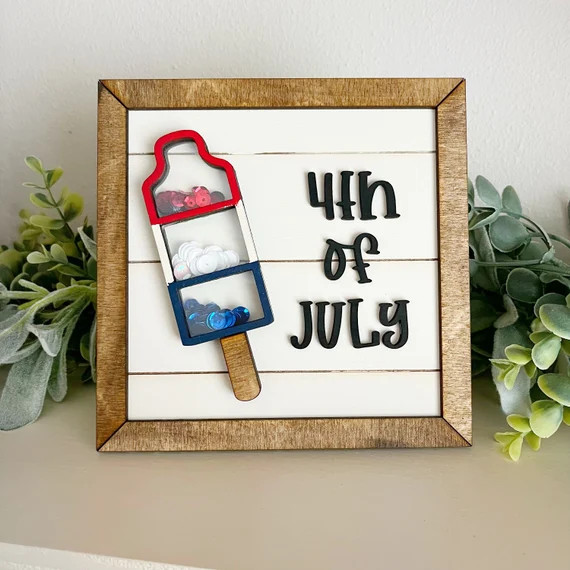 Popsicle 4th of July shaker, 4th of July decor, July fourth decor. | Etsy (US)