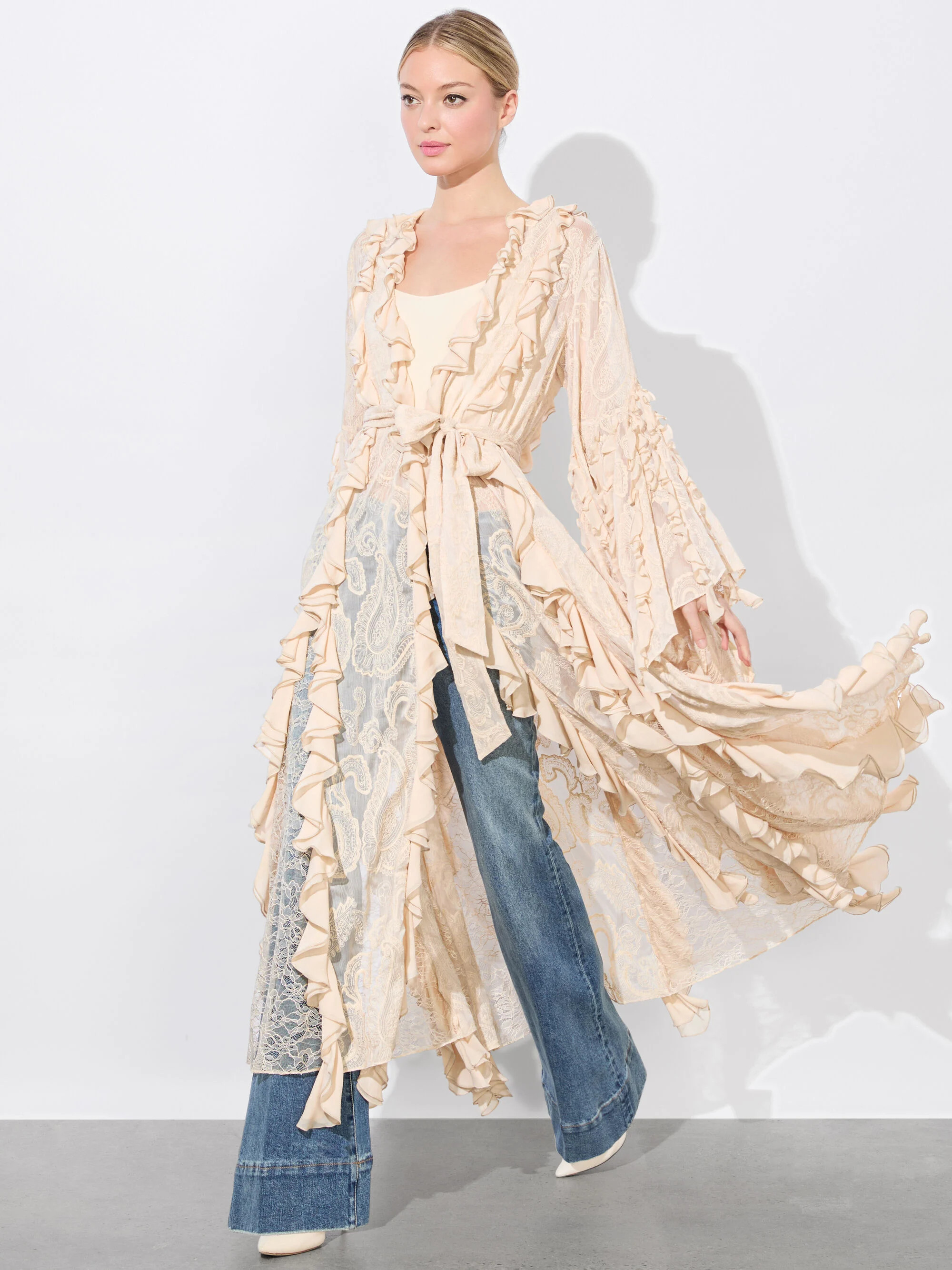 CHER RUFFLE MAXI ROBE | Alice + Olivia