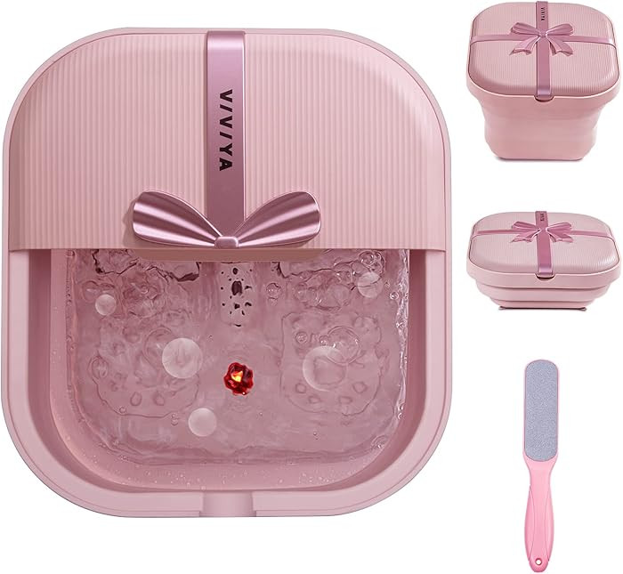 Collapsible Foot Bath Spa with heat and Massage Rollers, Foldable Foot Soak Tub with Bubbles Jets... | Amazon (US)
