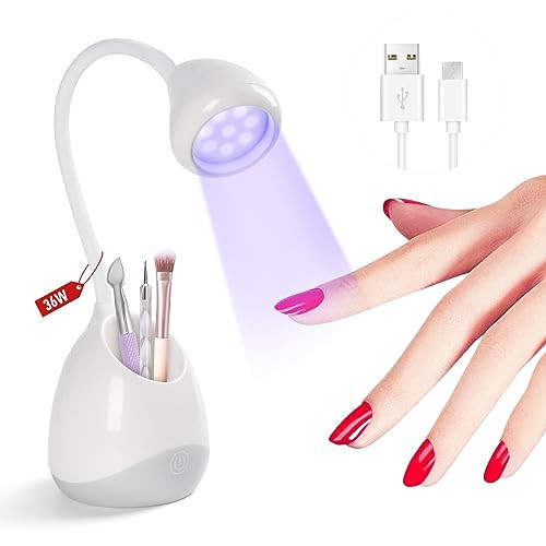 SAVILAND Rechargeable Nail Led Lamp - 36W Mini U V Light for Gel Nails with Nail Brush Holder Gel X Nail Lamp and Flash Cure Light for Nails Portable U V Lamp for Resin Curing for Home DIY Nail Salon | Amazon (US)