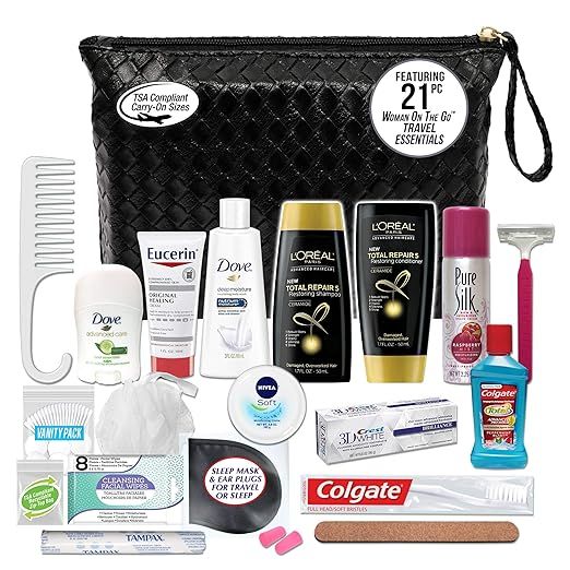 Convenience Kits International Women’s Premium 21-Piece Assembled Necessities Travel Kit, Featu... | Amazon (US)