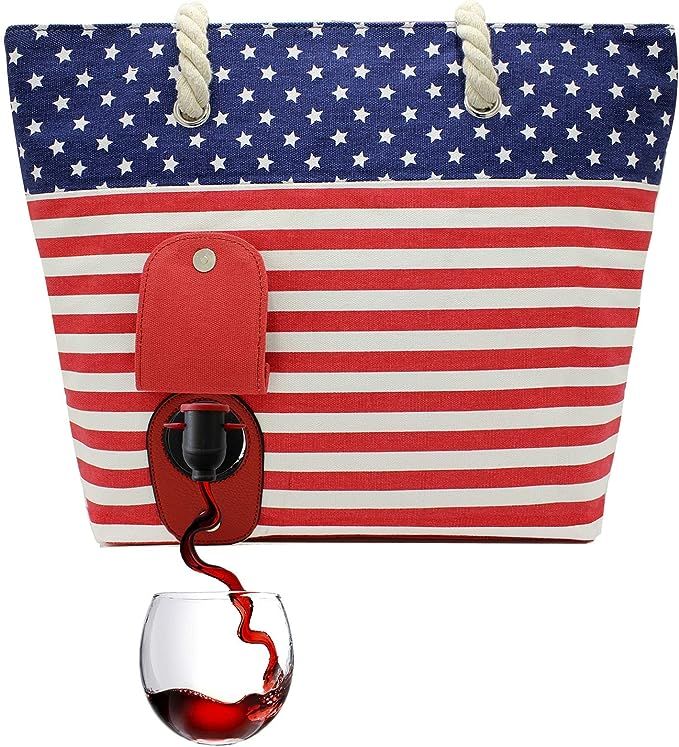 PortoVino Beach Wine Purse (USA) - Beach Tote with Hidden, Insulated Compartment, Holds 2 Bottles... | Amazon (US)