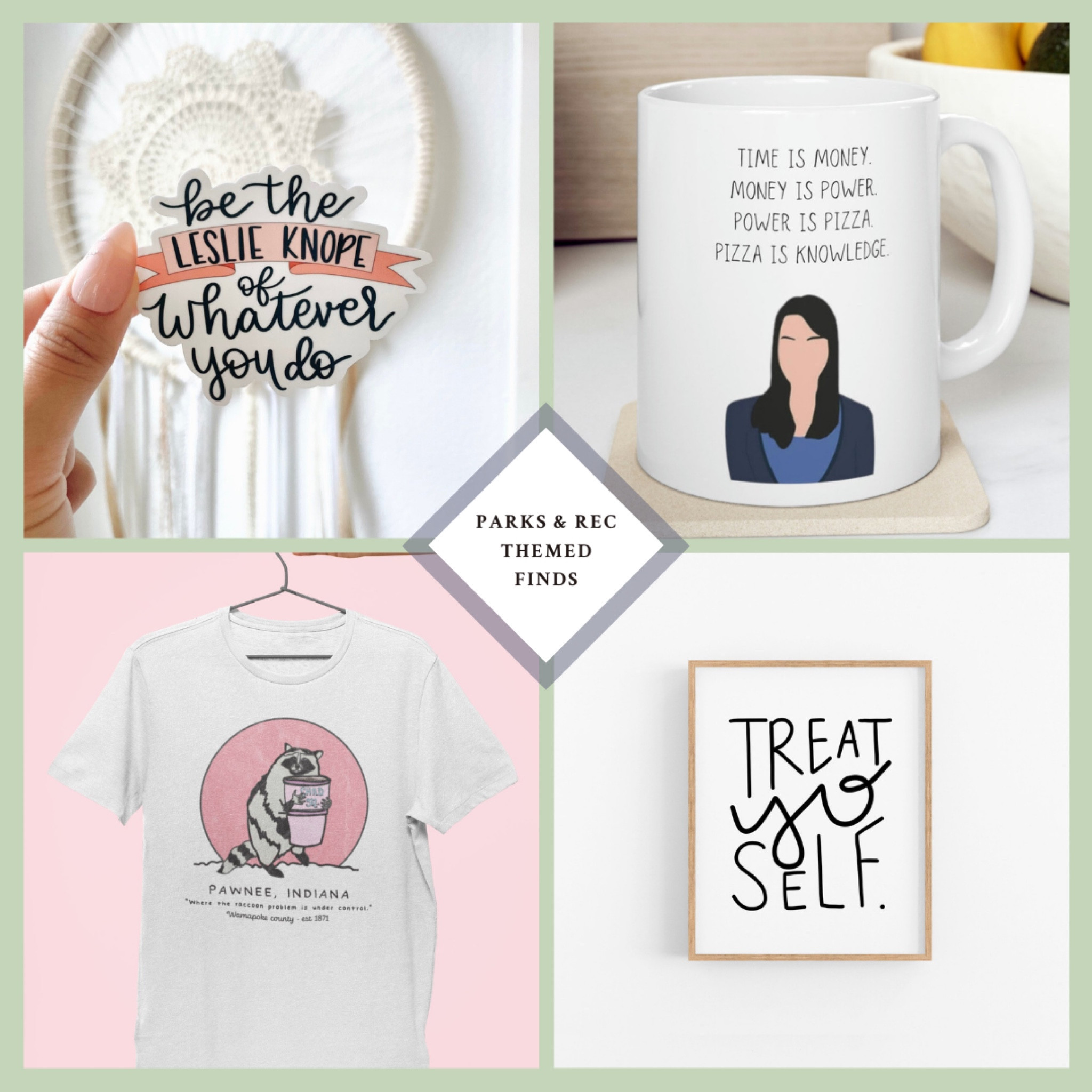 Parks & Rec Themed Finds - in honor of Aubrey Plaza and Amy Pohler’s Parks & Recreation skit on SNL last week, I pulled a handful of fun themed finds from the show! Check out cute t-shirts, water bottle stickers, enamel pins, and more!

#LTKhome #LTKFind #LTKGiftGuide