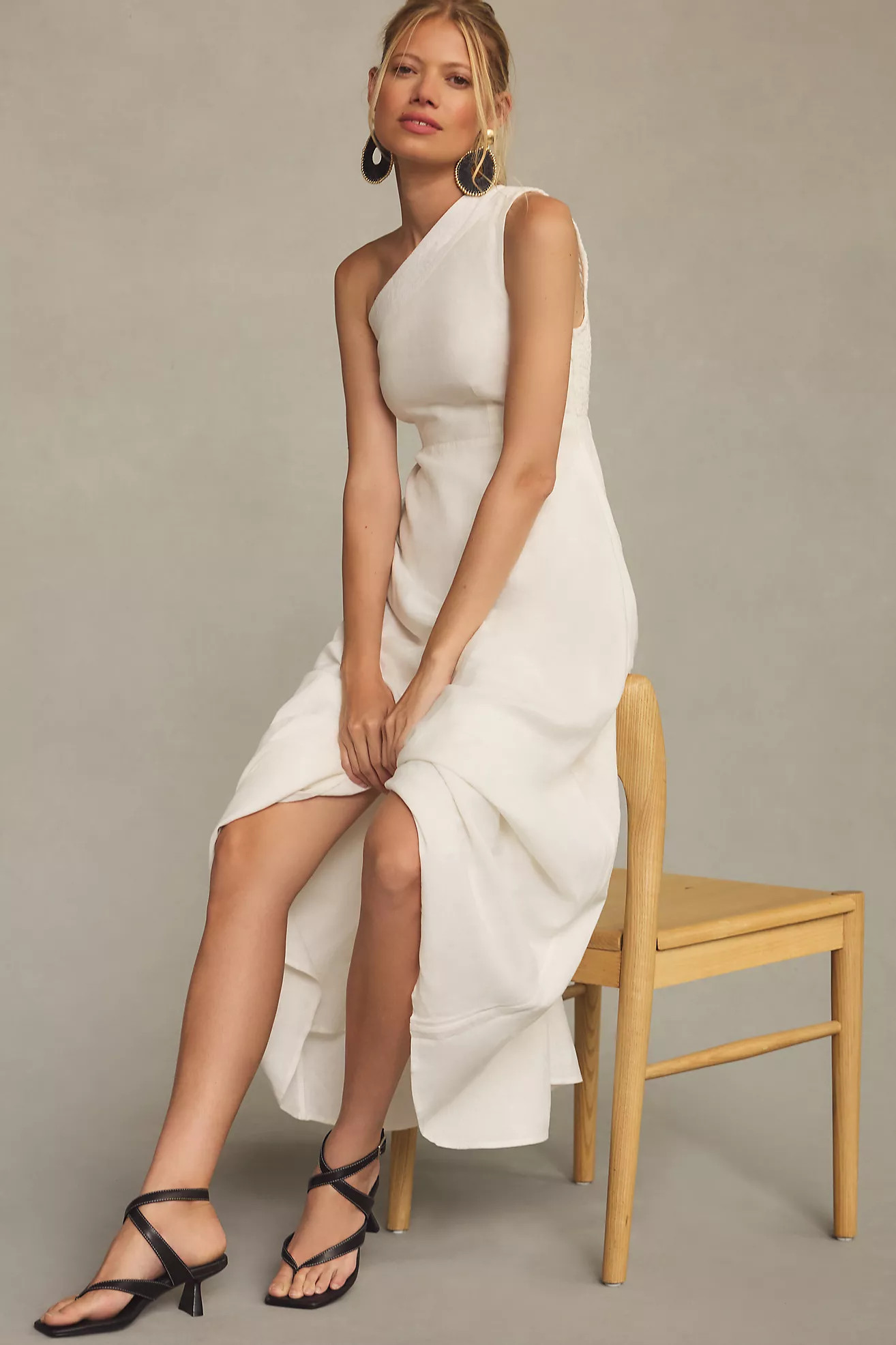 Farm Rio One-Shoulder Smocked A-Line Dress | Anthropologie (US)
