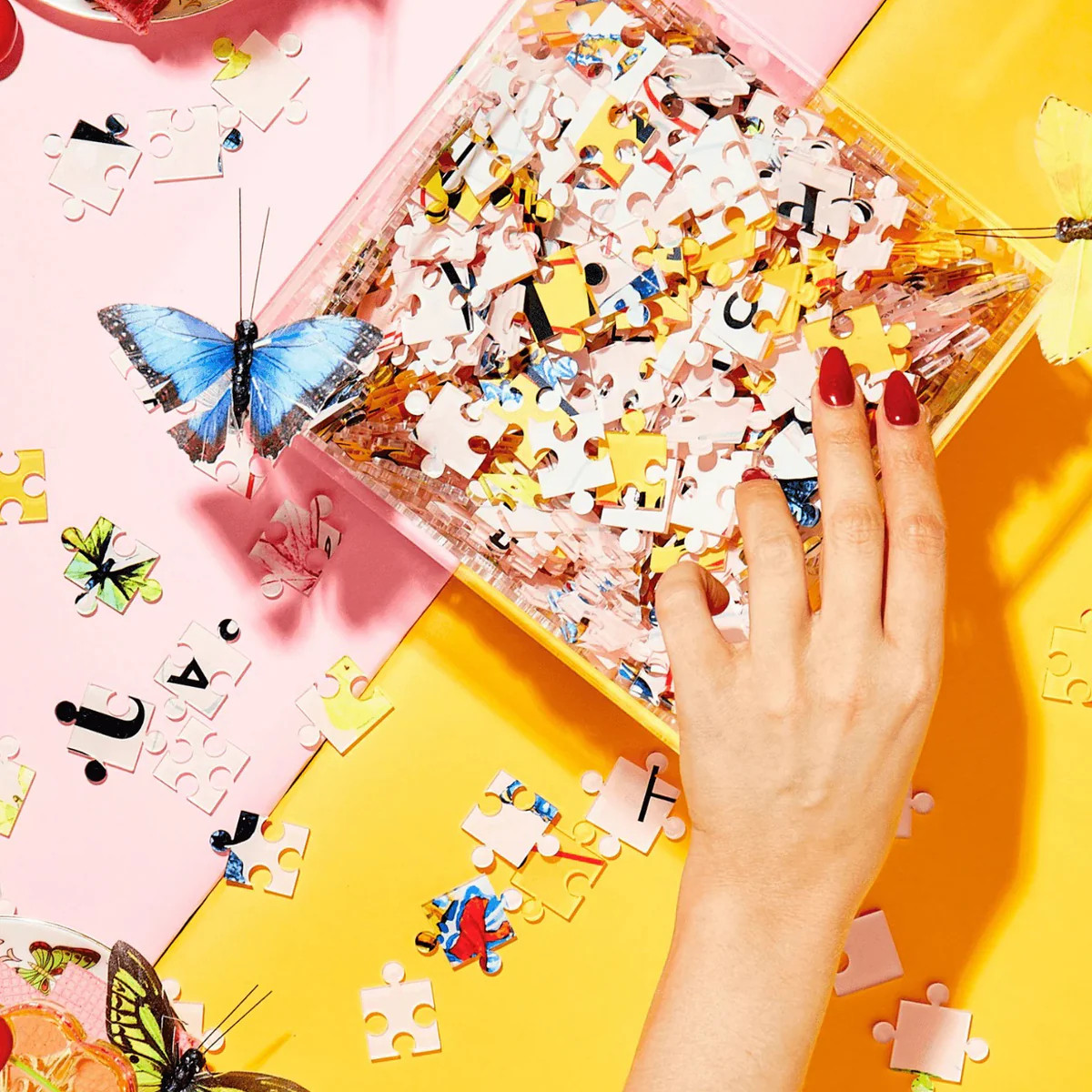 Acrylic Rose Butterfly Puzzle - Pink | The Impeccable Pig