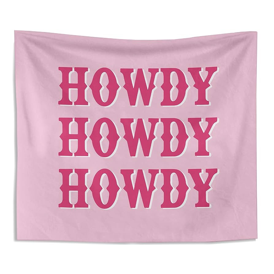 Knibeo Cute Howdy Country Tapestry - 50x60 Inch Hot Pink Wall Tapestry, Girl & Women Cowgirl Gift... | Amazon (US)