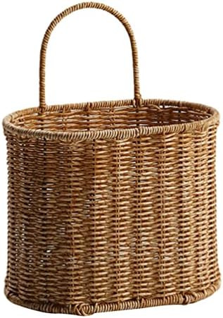 Woven Storage Basket Wall Hanging: Handmade Wicker Wall Basket Plant Holder Shelf Basket Laundry ... | Amazon (CA)