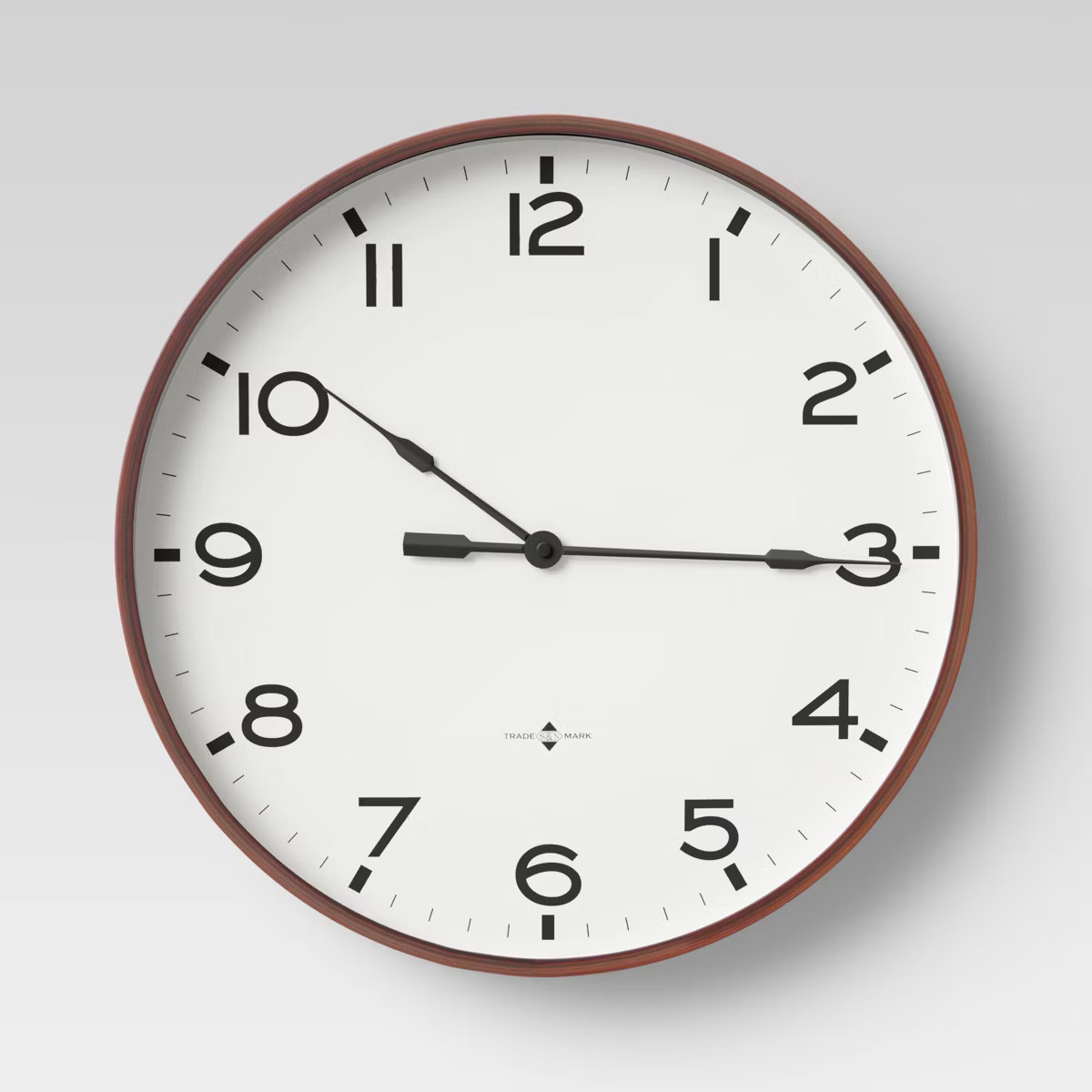 16" Thin Frame Wall Clock Red/Brown - Threshold™: Elegant Indoor Timepiece, Bold Numerals | Target