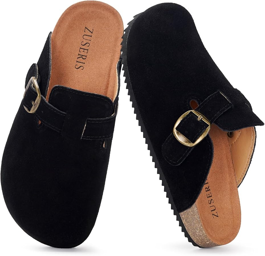 ZUSERIS Kids Suede Clogs Boys Girls Cork Potato Shoes | Amazon (US)