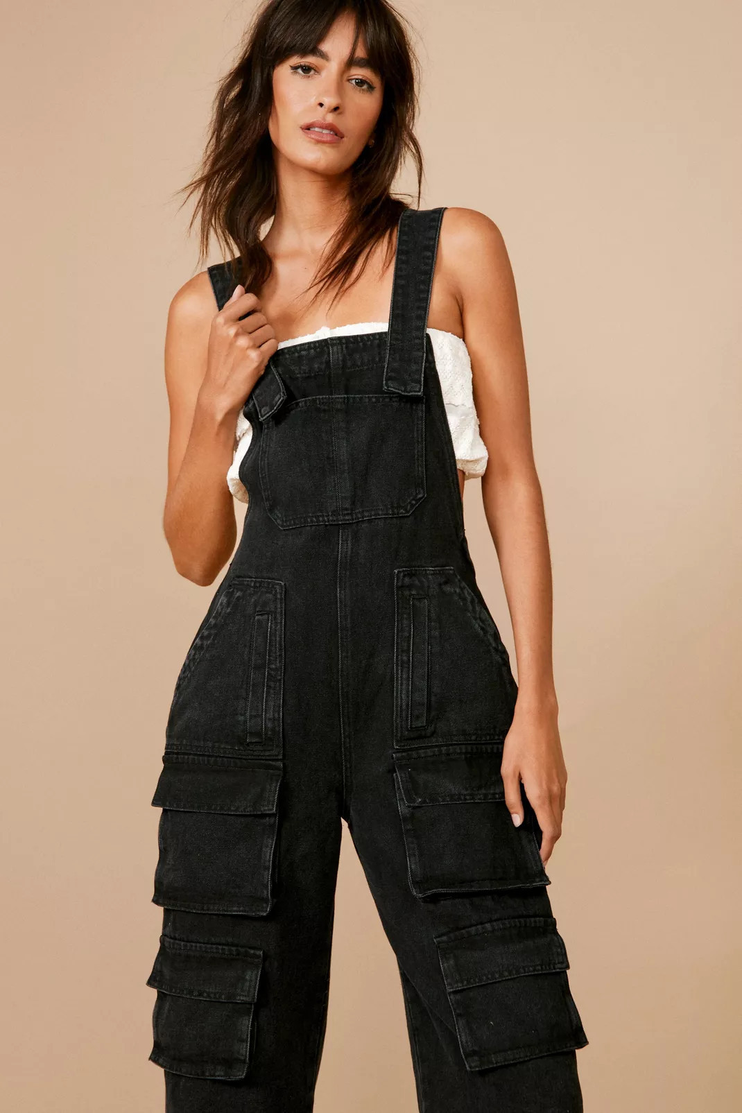 Pocket Detail Denim Cargo Overalls | Nasty Gal US