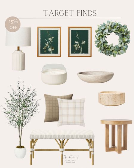Target finds 
Orchid flowers wall art / woven washed throw pillow / woven striped with plaid throw pillow / wound wood end table / fluted ceramic table lamp / artificial olive tree / rattan woven bench / 5-wick ceramic jar candle / marble fruit bowl / travertine dish bowl / eucalyptus wreath 

#LTKSeasonal #LTKhome