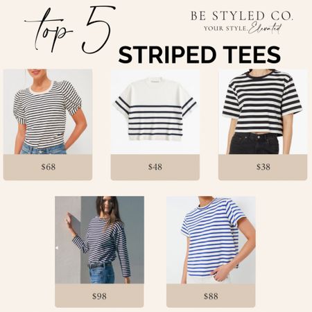 Favorite 5 striped tees for spring chosen by a pro stylist 

#LTKstyletip #LTKfindsunder100 #LTKover40