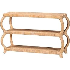 Bali & pari Dalida Bohemian Natural Rattan 3-Tier Console Table | Amazon (US)