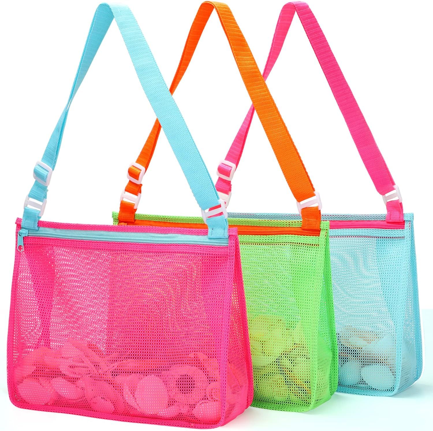 Tagitary Beach Toys Large Mesh Beach Bag Sand Toy Shell Collecting Bag for Holding Shells Pool Ba... | Amazon (US)