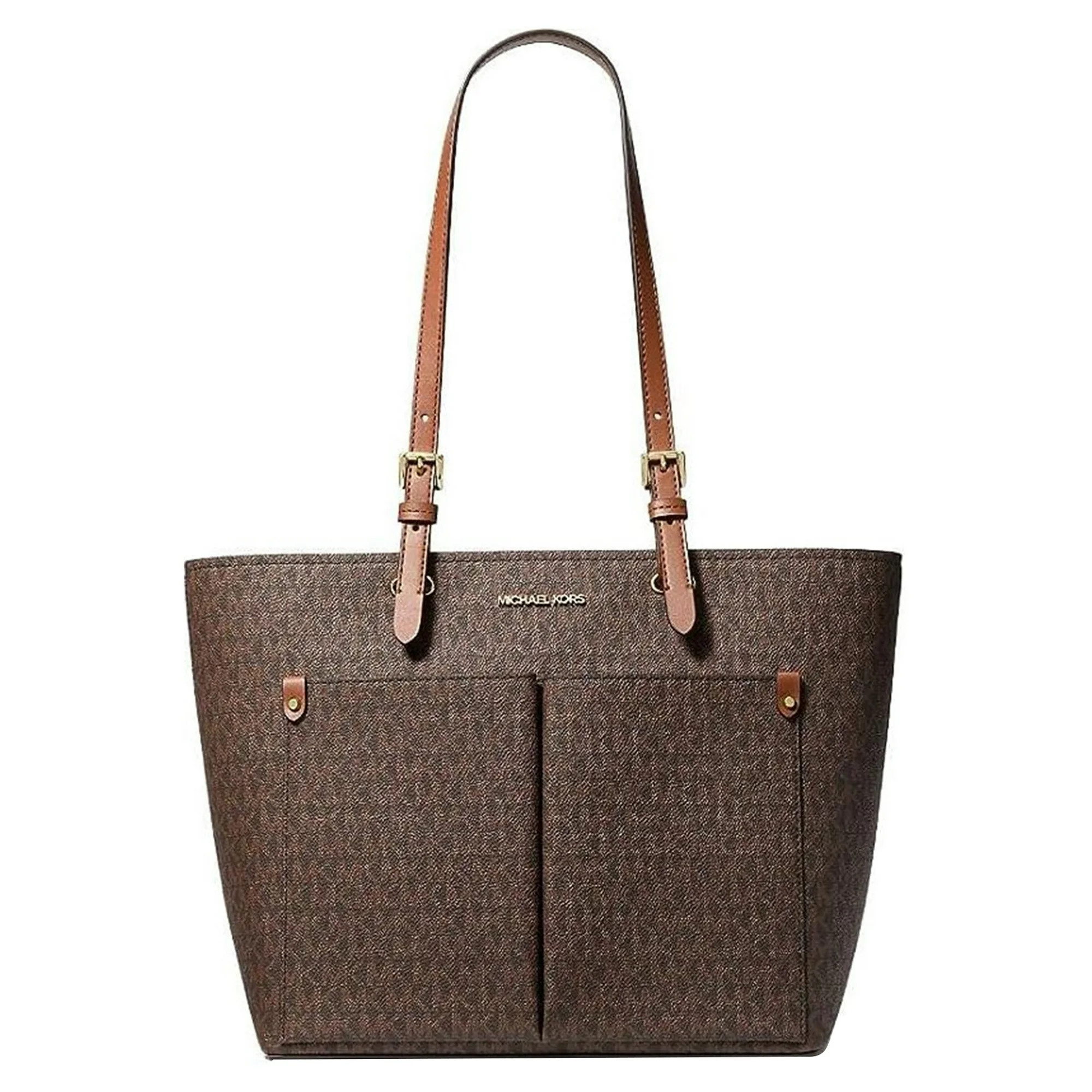 Michael Kors Womens Jet Set Travel Medium Double Pocket Tote Non-Leather Vegan (Brown) 35F3GTVT3B... | Walmart (US)