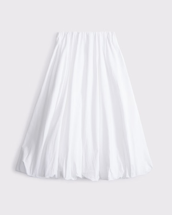 Women's Mid Rise Bubble Hem Maxi Skirt | Women's Bottoms | Abercrombie.com | Abercrombie & Fitch (US)