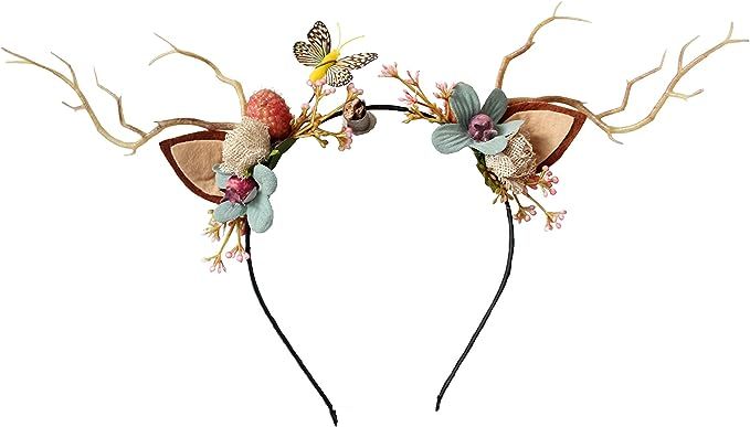 Vivivalue Adjustable Flower Headband Floral Garland Crown Halo Headpiece Boho with Ribbon Wedding... | Amazon (US)