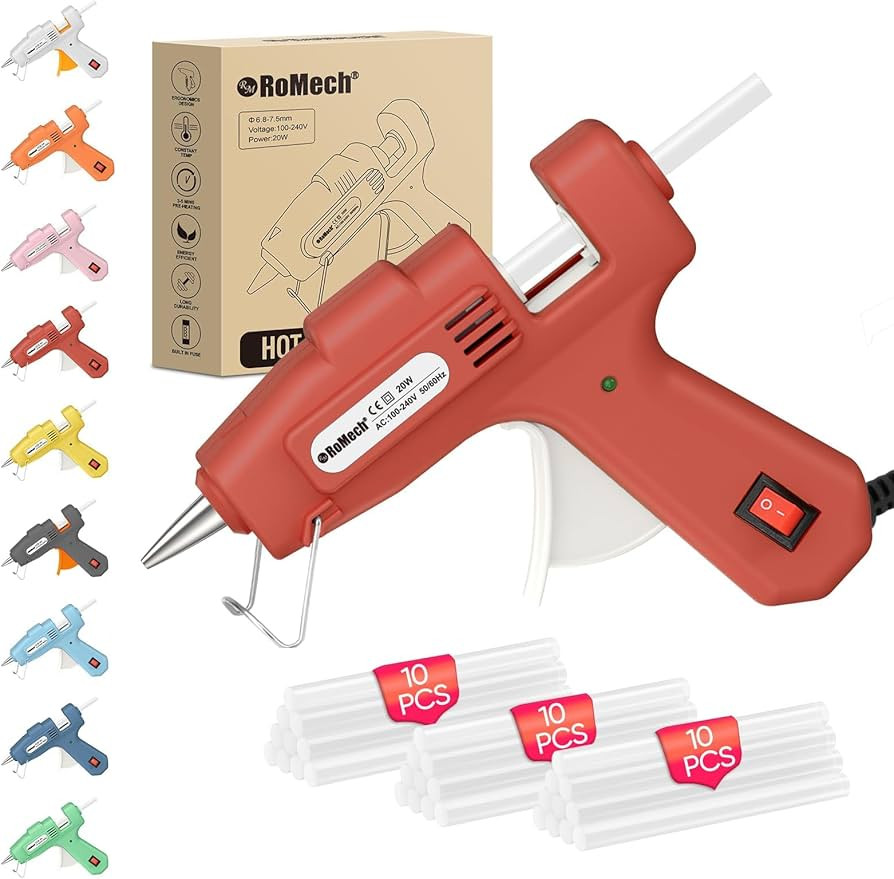 ROMECH 20W Mini Hot Glue Gun with 30 Glue Sticks Set, Fast Preheating Hot Glue Gun Kit Heavy Duty... | Amazon (US)