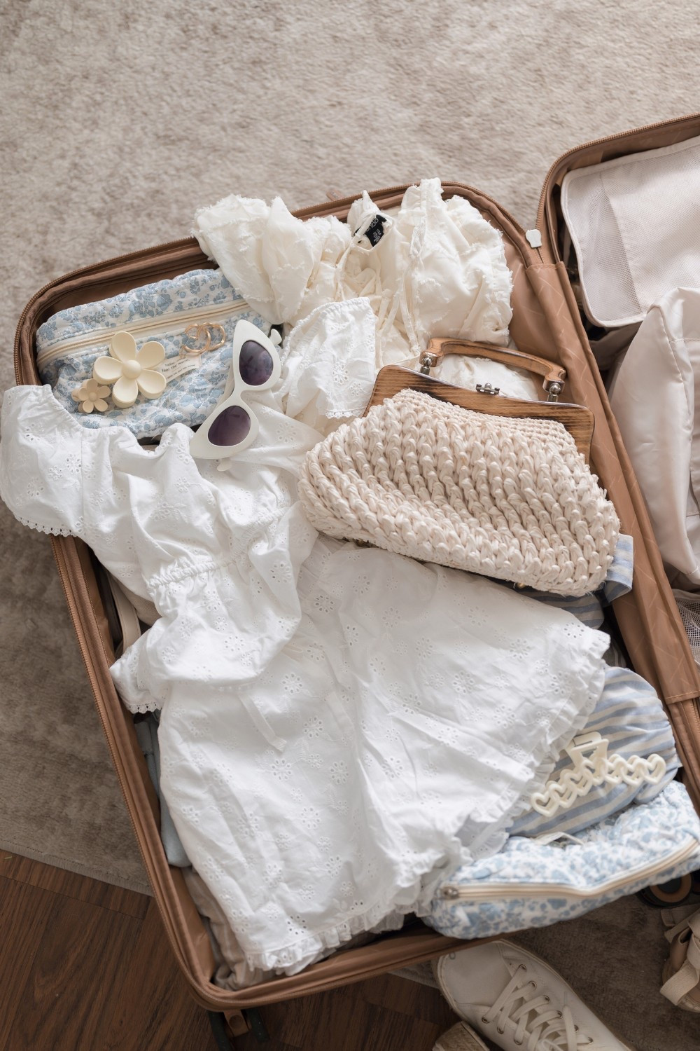 Laid it out so you can see the details — this eyelet set deserves the spotlight.

Suitcase is sorted, pouches packed, and everything linked in case you’re eyeing anything for your next trip.

#LTKtravel #packingaesthetic #suitcaseflatlay #eyletset #travelessentials 

#LTKFindsUnder50 #LTKTravel #LTKFindsUnder100