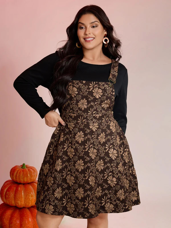 Fall Floral Textured Pockets Mini Dress | Bloomchic