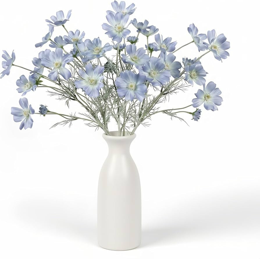 4pcs 24Inch Light Blue Cosmos Branches Artificial Flowers,Light Blue Fake Flowers, Vase Decor Flo... | Amazon (US)