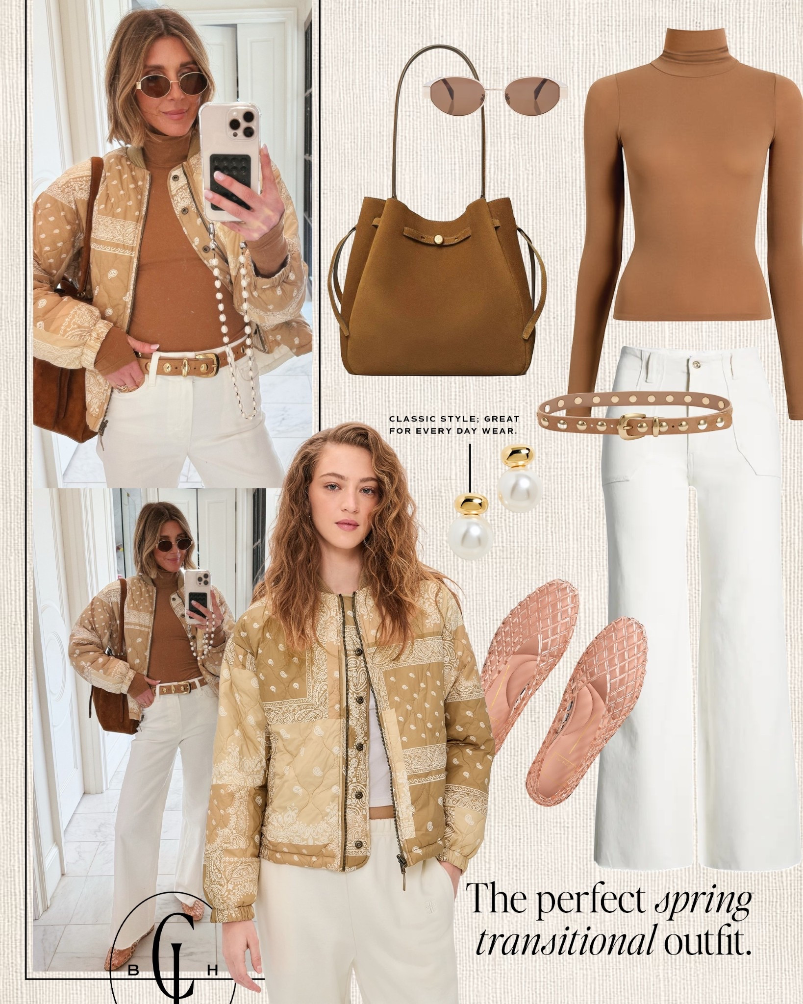 An easy spring transitional outfit
Jeans fit TTS — wearing size 25.

#LTKootd