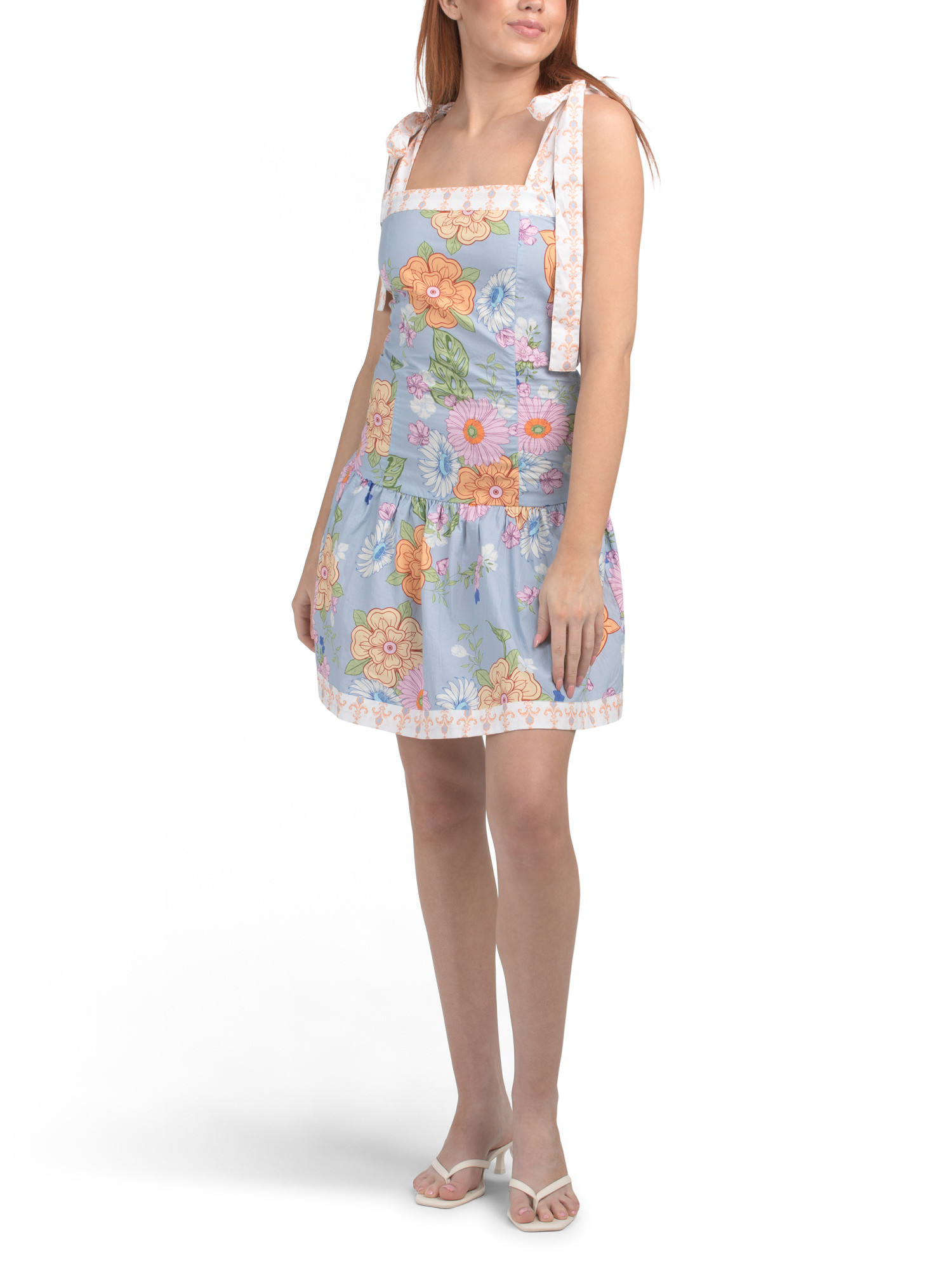 Tie Shoulder Flounce Printed Mini Dress | Casual Dresses  | Marshalls | Marshalls