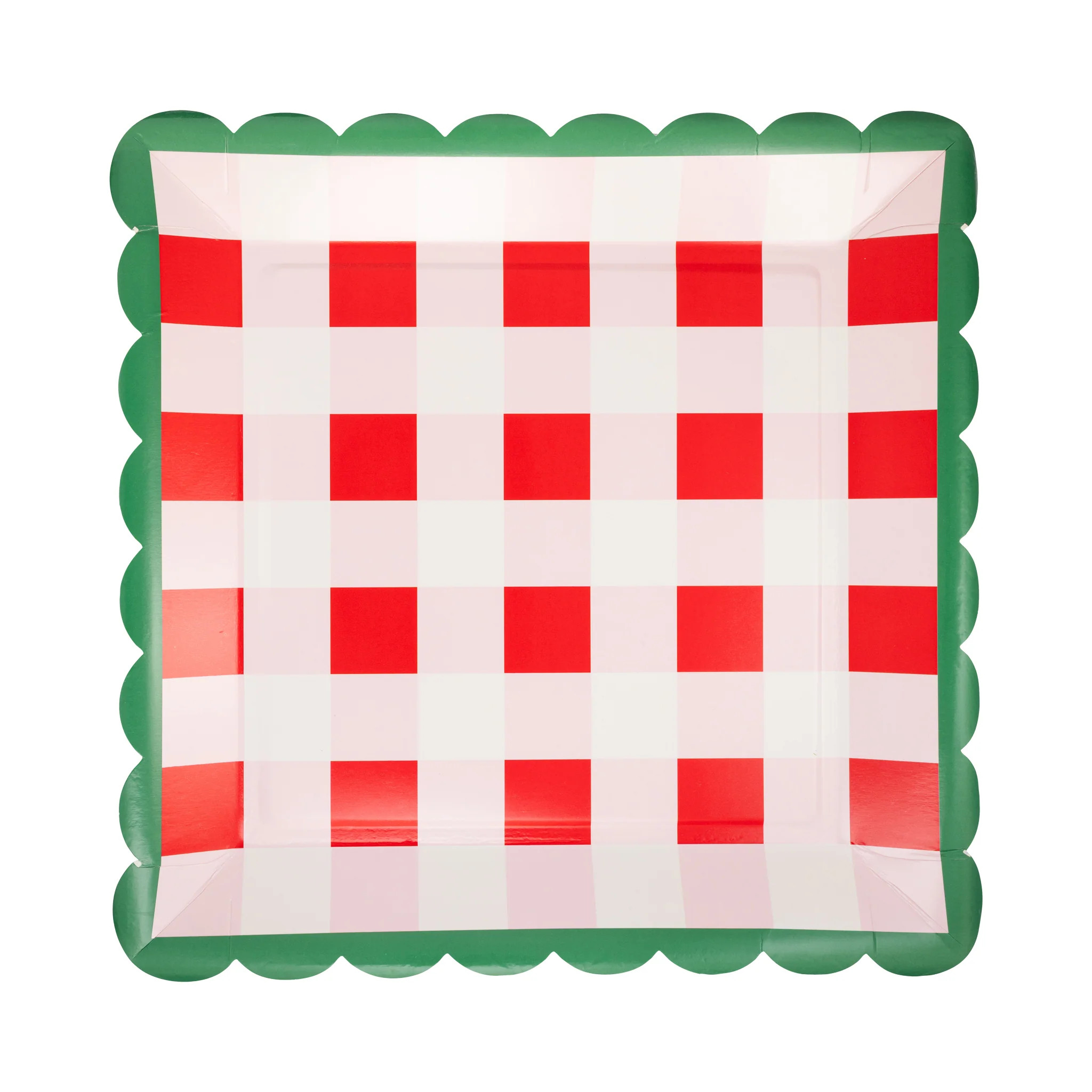 Plaid Scalloped Edge Plate | My Mind's Eye