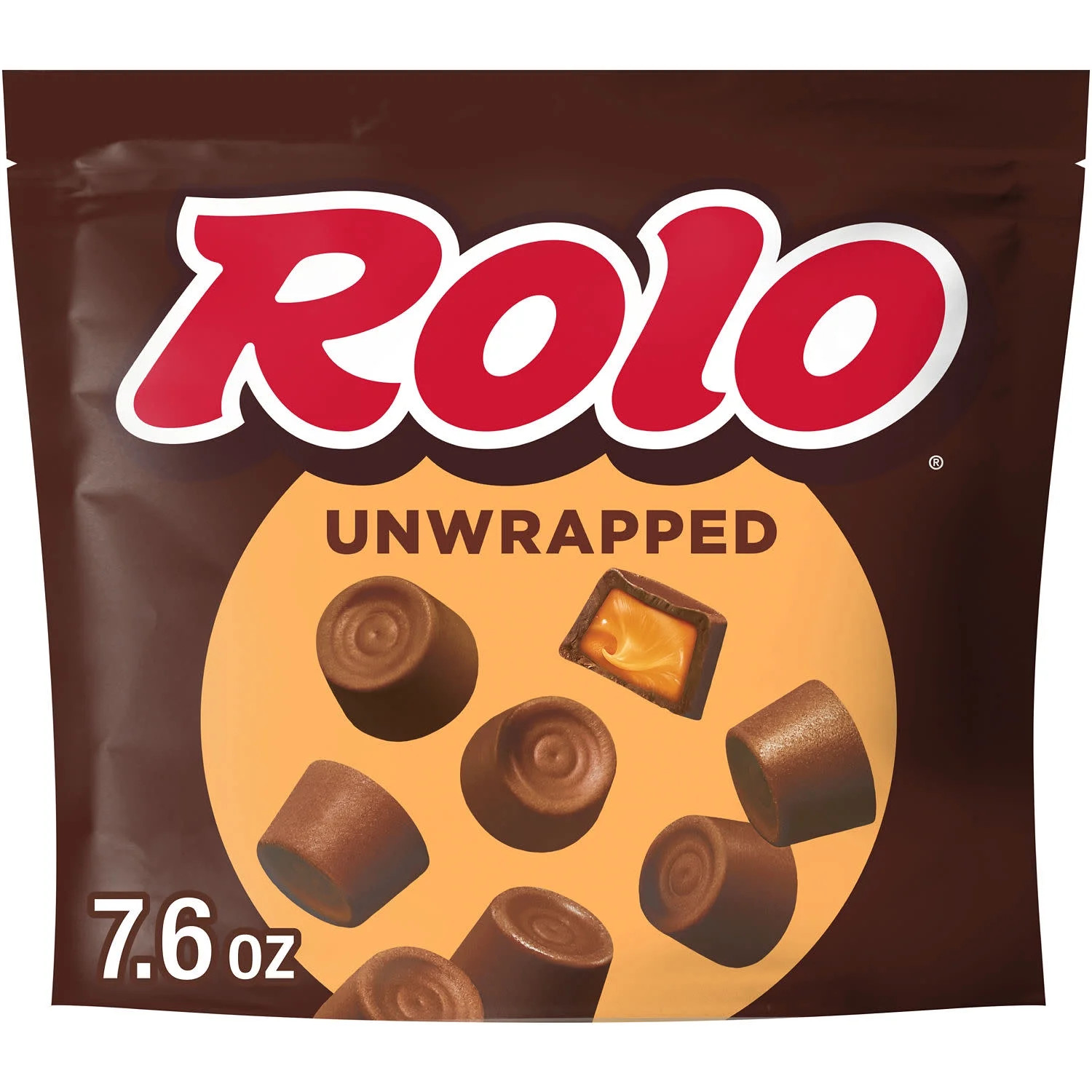 Rolo Unwrapped Rich Chocolate Caramels Candy, Bag 7.6 oz | Walmart (US)
