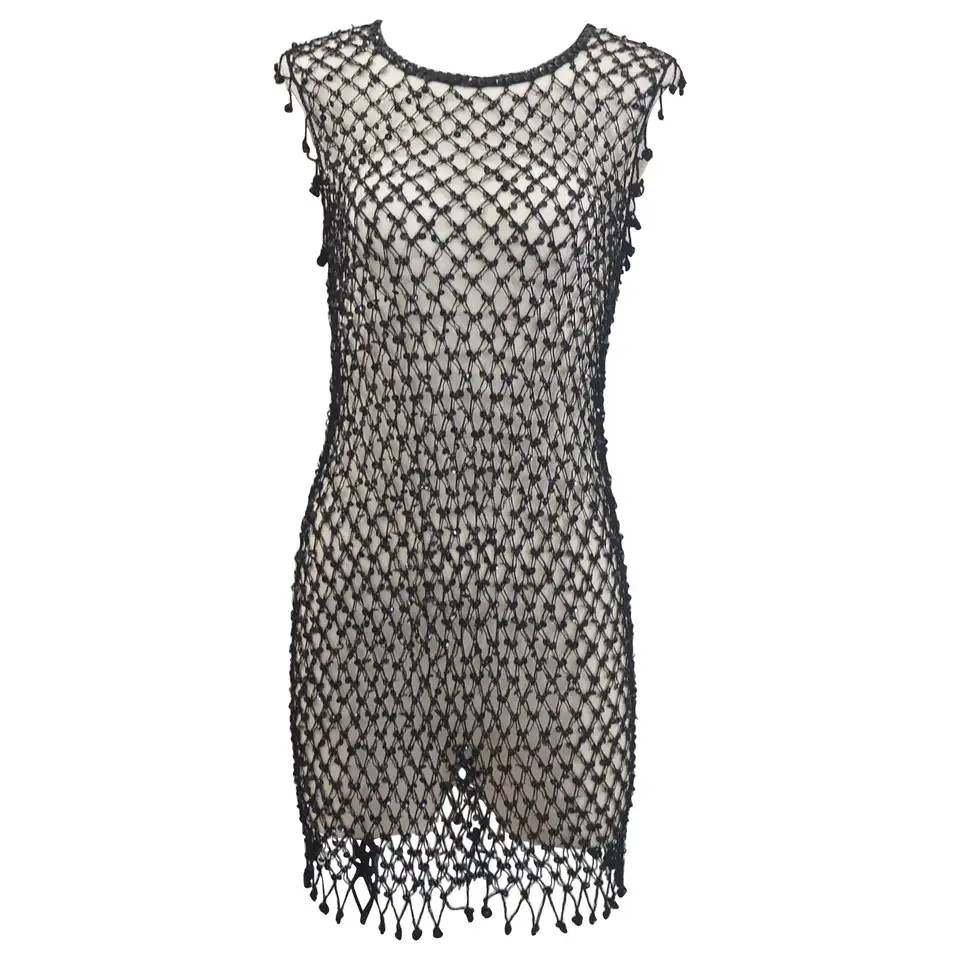 Black sea through sequins dress | 1stDibs