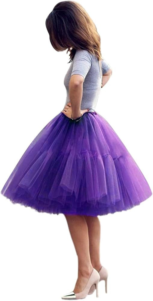 BABYONLINE D.R.E.S.S. Women Tutu Skirt Knee Tulle Skirt Petticoat Skirts Crinoline Rockabilly Tut... | Amazon (US)