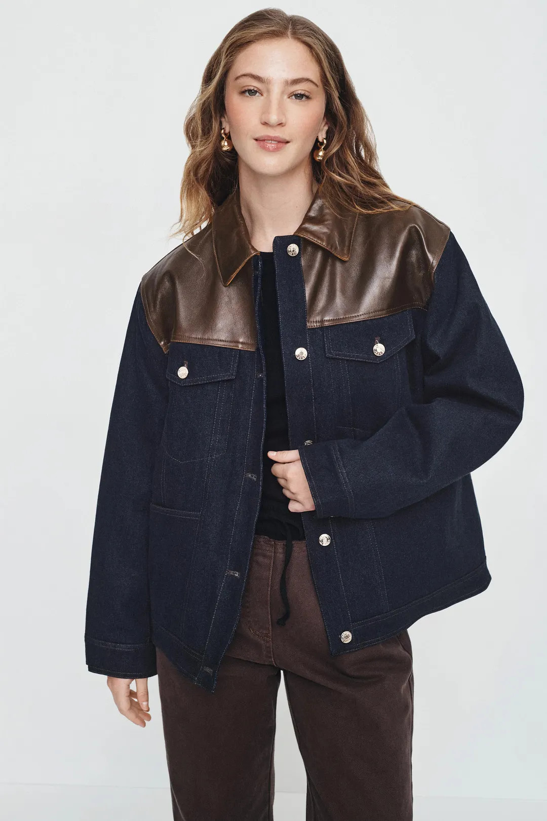 Raphael Denim Jacket With Leather Detail | Rent the Runway