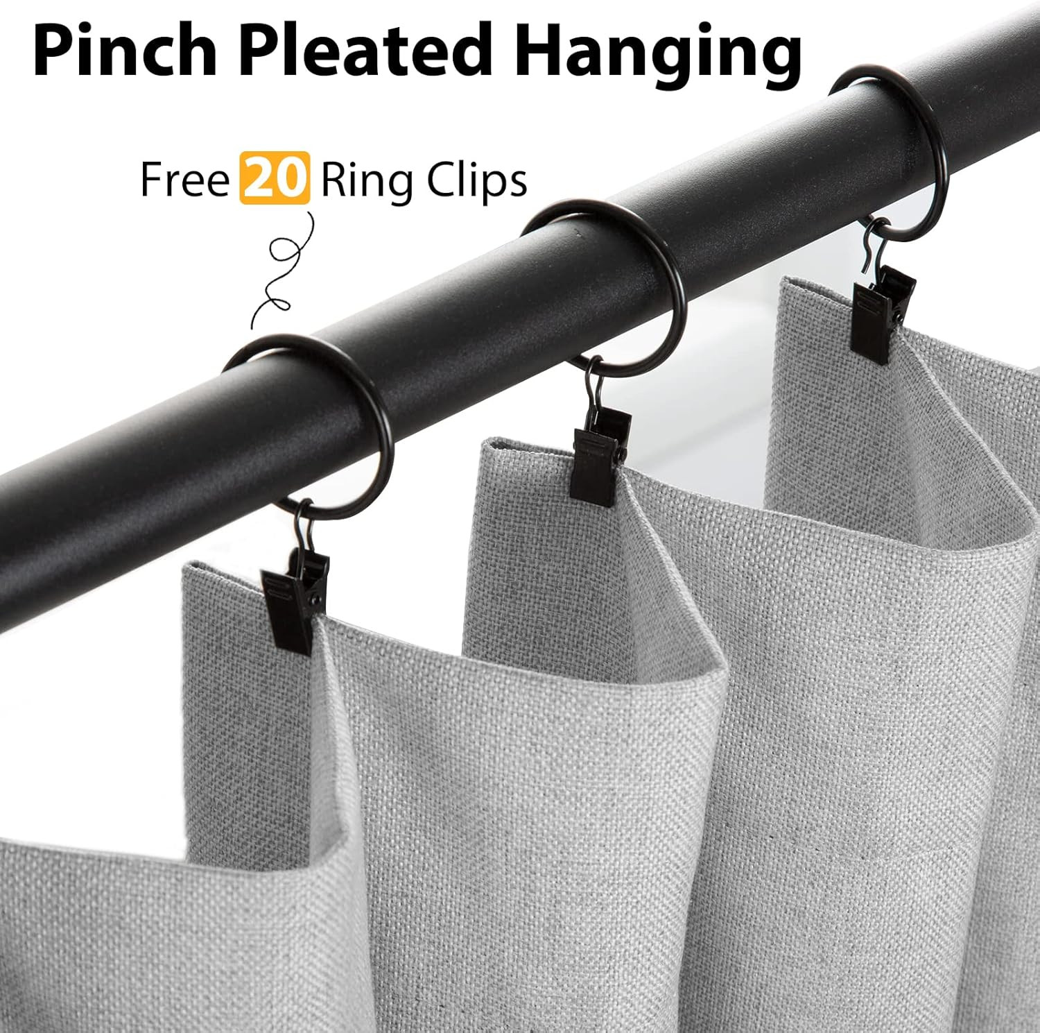 INOVADAY Thermal Sliding Door Curtains 100% Blackout Extra Wide Patio Door Curtains Linen Texture... | Amazon (US)