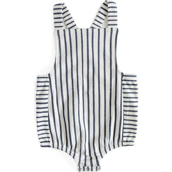 Criss-Cross Overall One-Piece, Ink Blue | Maisonette