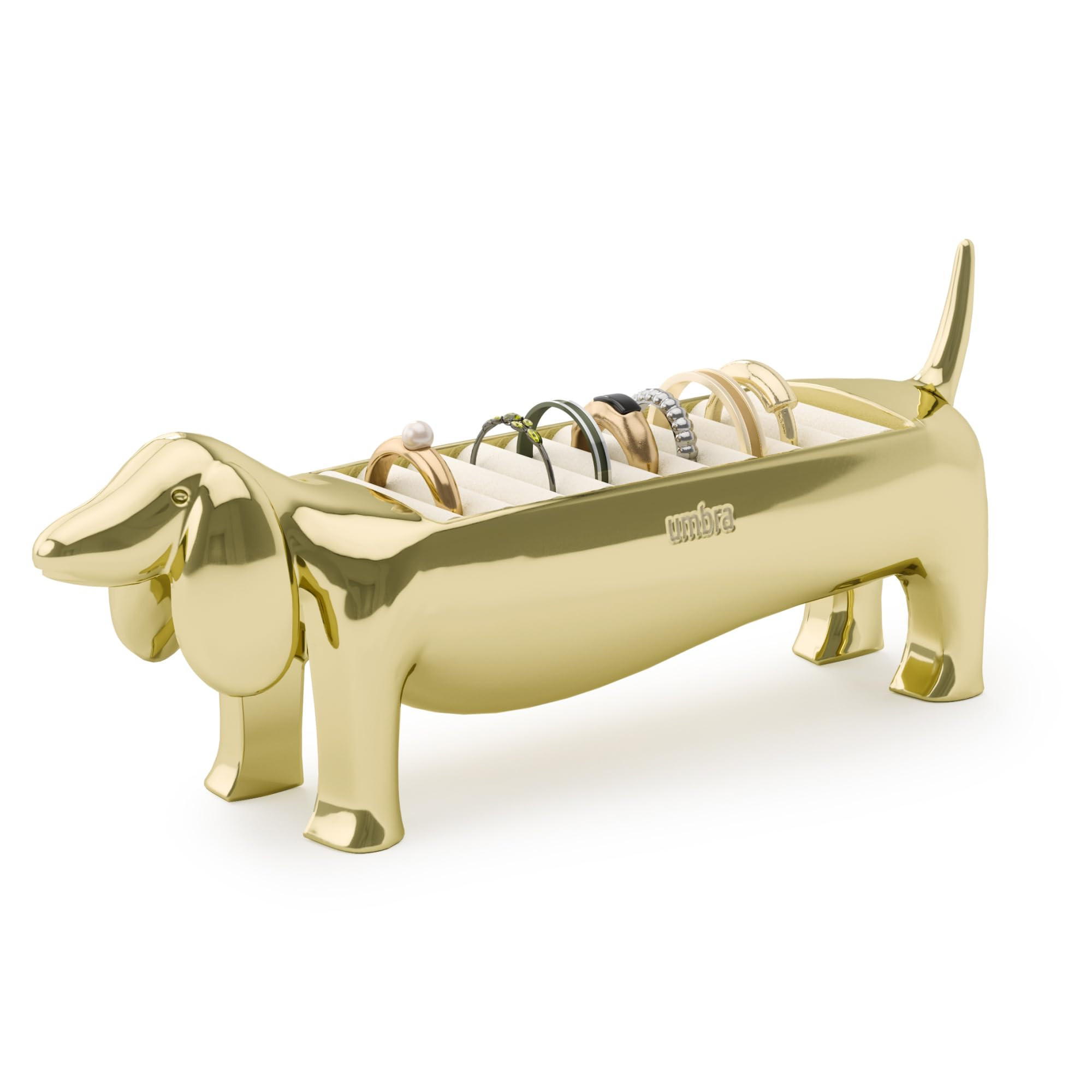 Umbra Dachsie Ring Holder - Gift for Weiner Dog Dachshund Doxie Lover - Jewelry Storage, Chrome | Amazon (US)