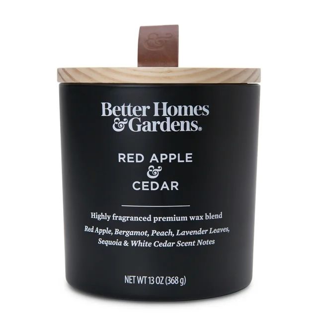 Better Homes & Gardens 13oz Red Apple Cedar Scented Wooden Wick Jar Candle | Walmart (US)