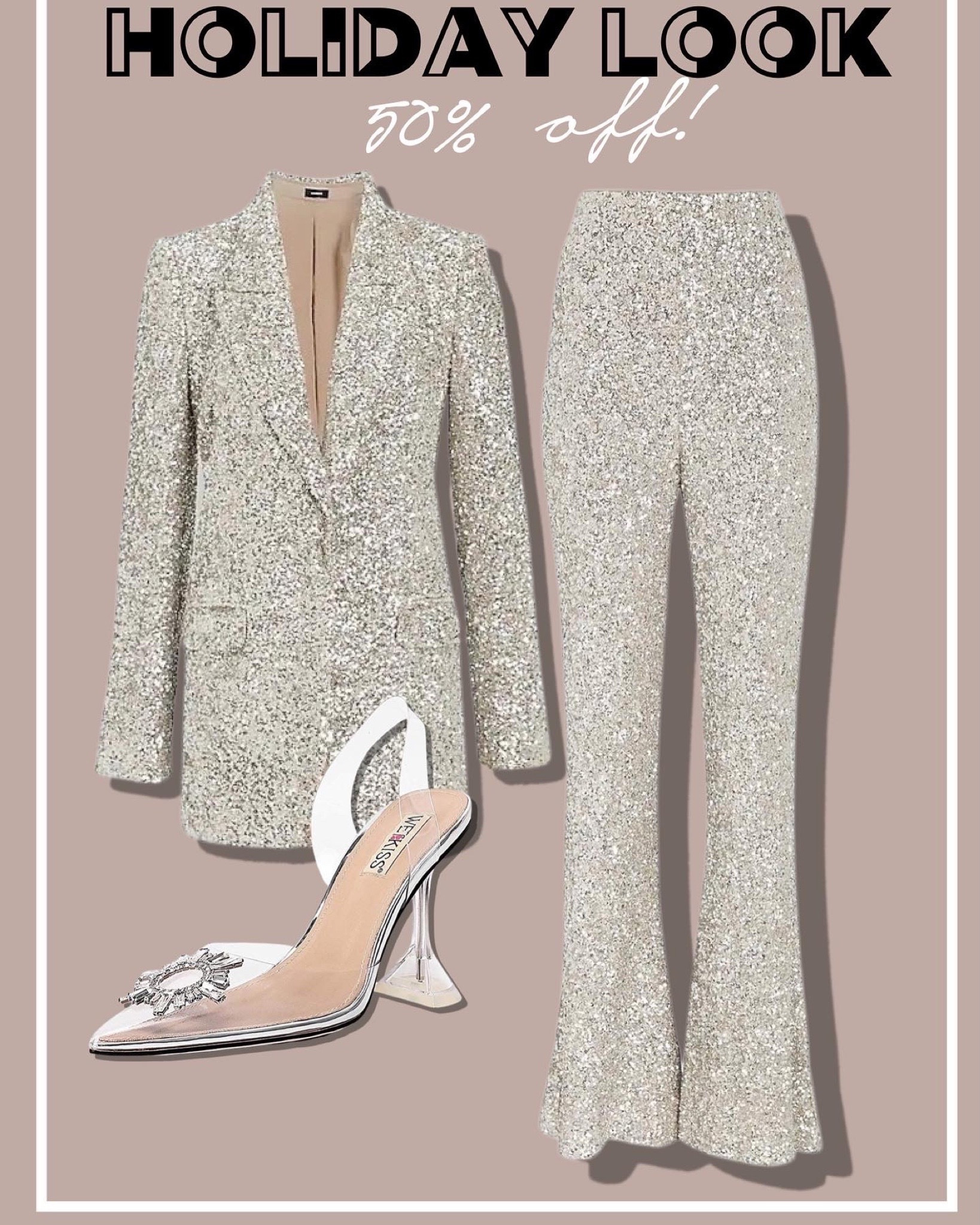 Sequin holiday set on sale clear heels on sale 

#LTKunder100 #LTKunder50 #LTKsalealert
