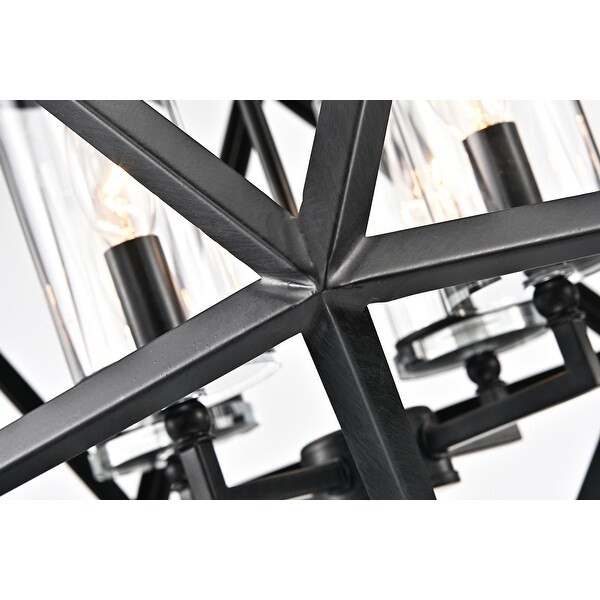 Antique Black 4-Light Geometric Cage Chandelier | Bed Bath & Beyond