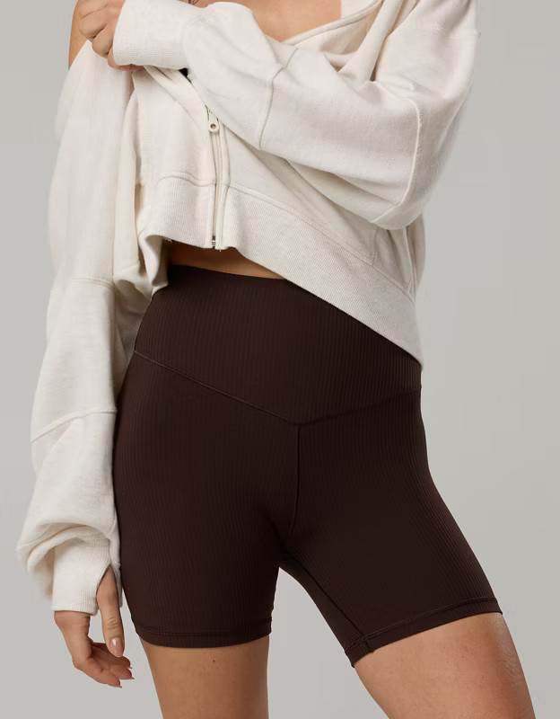 OFFLINE By Aerie Real Me XTRA Ribbed 5" Bike Short | American Eagle Outfitters (US & CA)