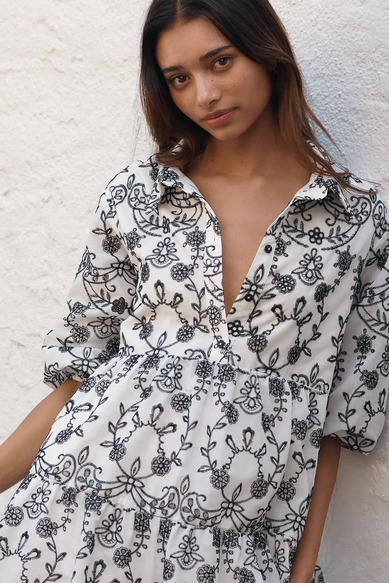 The Bettina Tiered Shirt Dress by Maeve | Anthropologie (US)