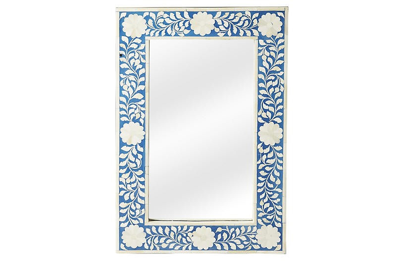 Elisabeth 16"x24" Wall Mirror, Blue/Ivory | One Kings Lane