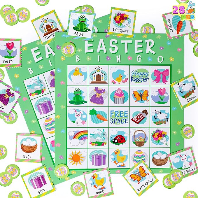 JOYIN 28 Players Easter Bingo Cards (5x5) for Easter Party Goodies Games, Kids School Classroom G... | Amazon (US)